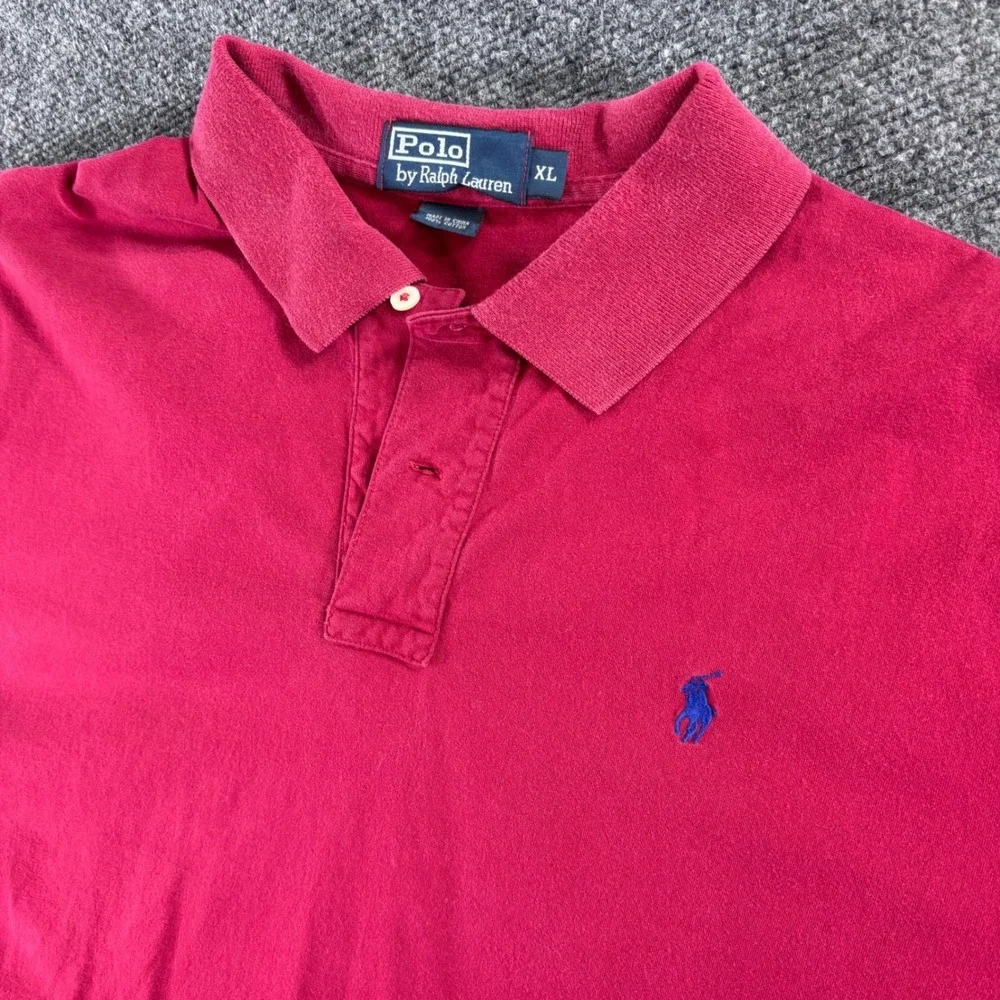 Polo Ralph Lauren Polo Shirt Mens XL Red Short Sleeve Classic Fit Blue Pony Logo